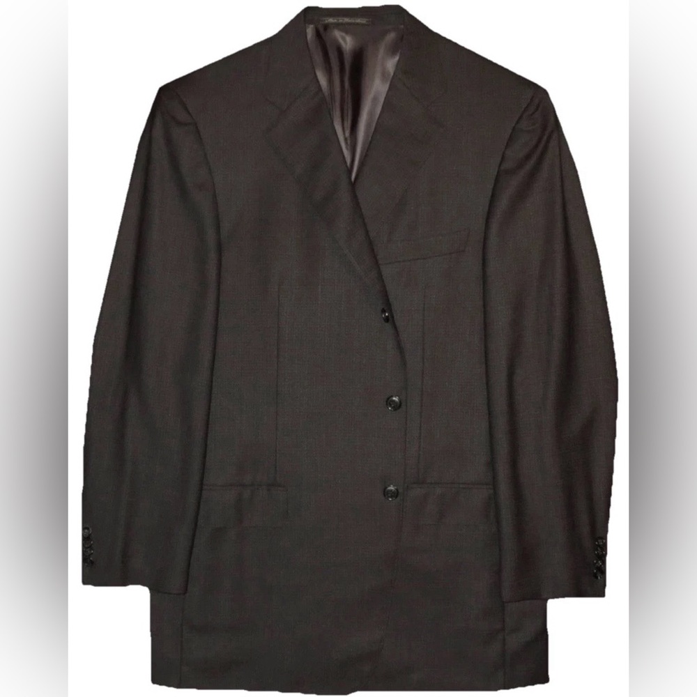 $1895 ERMENEGILDO ZEGNA SPORTCOAT JACKET 46R 46L TRAVELLER 46 BROWN MICRO GRID